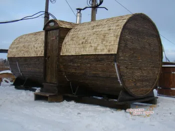 Баня Бочка Дуэт Wood 6000 Стандарт Аква - Бани-бочки - Миасские бани и сауны