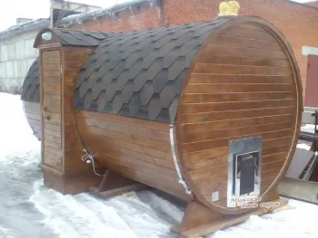 Баня Бочка Дуэт Wood 4000 Стандарт - Орех - Бани-бочки - Миасские бани и сауны