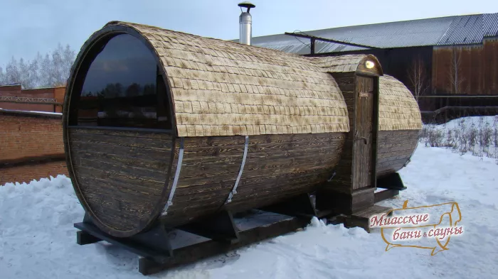 Баня Бочка Дуэт Wood 6000 Стандарт Аква - Бани-бочки - Миасские бани и сауны