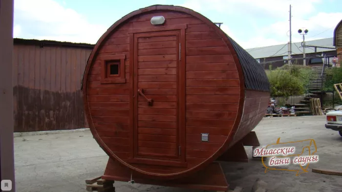 Баня Бочка Дуэт Wood 4000 Стандарт - Махагон - Бани-бочки - Миасские бани и сауны